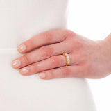 Victorian Style Diamond Carved Half Hoop Ring