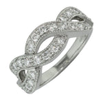 Vintage diamond and platinum twist ring