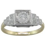 Dramatic Art Deco style diamond engagement ring in UK.