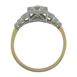 Two tone platinum and yellow gold Art Deco engagement rings designs