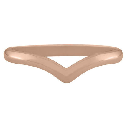 2mm wishbone v-shape wedding ring rose gold