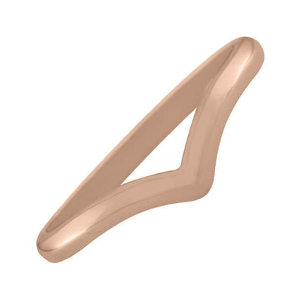 2mm d-shape wishbone wedding band rose gold