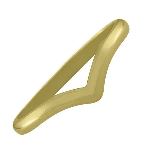 V-shape wedding ring in yellow gold.