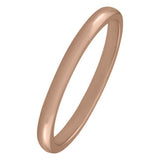 Plain classic wedding ring 2mm rose gold