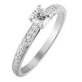 flower pattern and diamond ring in platinum