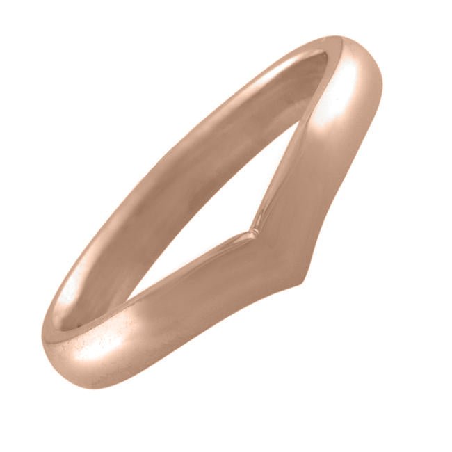 wishbone v-shape wedding band rose gold 3 mm