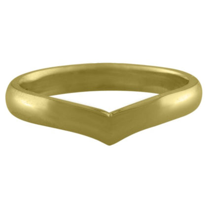 Wide Band Wishbone Wedding Ring in 18ct Yellow Gold