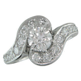 Unusual art deco diamond cluster ring