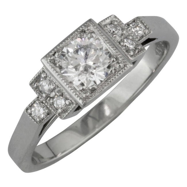 Vintage Style Round Diamond Ring with a Unique Square Centre – The ...