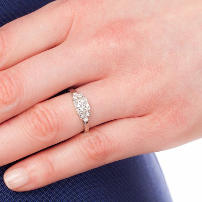 Vintage Style Round Diamond Ring with a Unique Square Centre – The ...