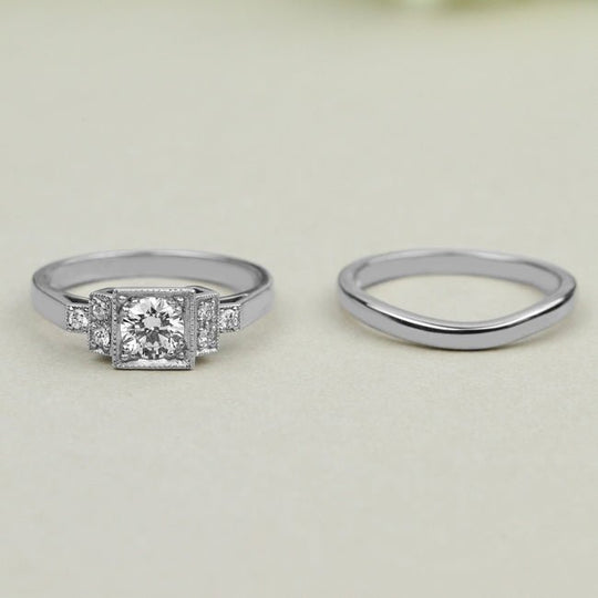 Vintage Style Round Diamond Ring with a Unique Square Centre – The ...