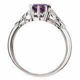 platinum purple sapphire and diamond vintage floral engagement ring