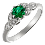 Unique emerald diamond engagement ring UK