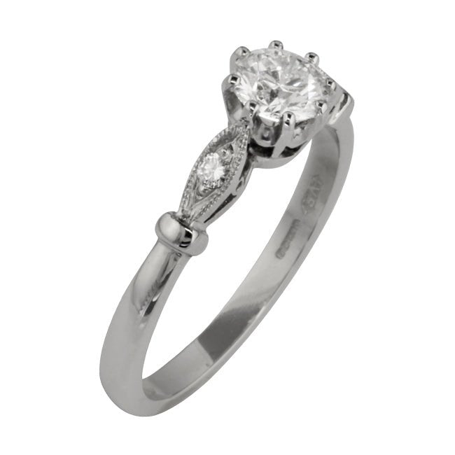 Vintage platinum ring with GIA diamond