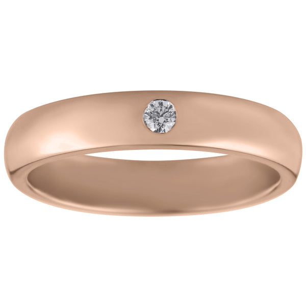4mm men's diamond wedding ring in rose gold