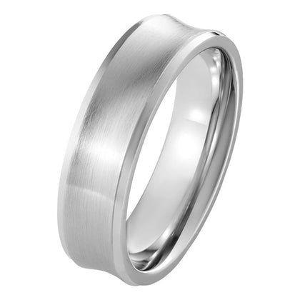 6mm Concave Men's Wedding Band in Platinum