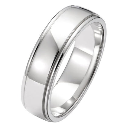 6mm platinum soft court men's wedding band