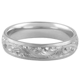 5mm platinum mens wedding ring with paisley patttern