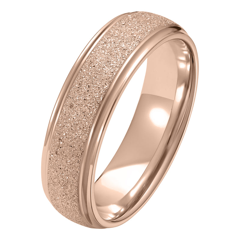 6mm decorative rose gold mens wedding ring