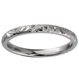 2mm paisley pattern engraved wedding band white gold