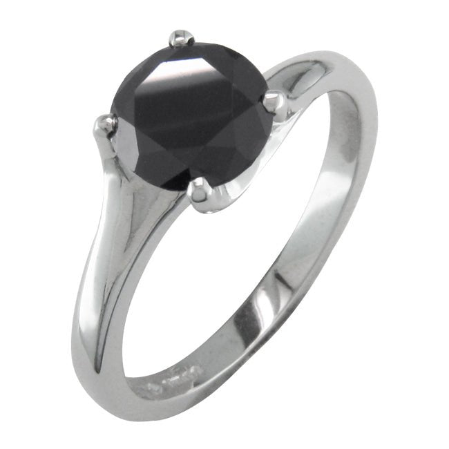 Black diamond engagement ring