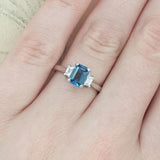 Aquamarine three stone ring