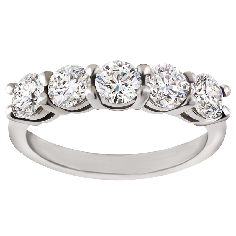 Five Stone Blue Sapphire and Diamond Wedding Ring | Angara