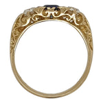 Vintage sapphire diamond ring in gold