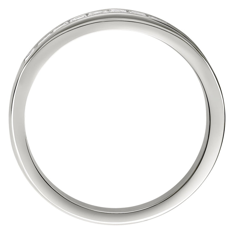 half eternity ring with baguette-cut diamonds. Made in London