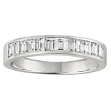 half eternity ring with twelve with baguette-cut diamonds in platinum. Made in London
