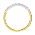 side view Two tone gold and platinum ring 