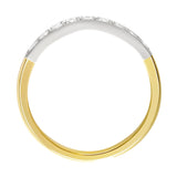 side view Two tone gold and platinum ring 