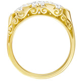 Victorian engagement ring with diamonds in yellow gold. Made in the UK.
