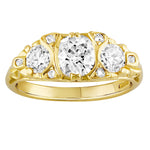 Half hoop diamond engagement ring in victorian style. Made in London.