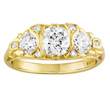 Half hoop diamond engagement ring in victorian style. Made in London.