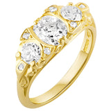 vintage style 3 stone diamond engagement ring. Made in Hatton Garden