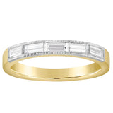 Bespoke 18ct Yellow Gold and Platinum Baguette Diamond Ring