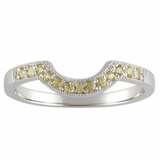 Bespoke Curved Yellow Sapphire Eternity Ring in Platinum