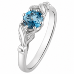 vintage style engagement ring with aquamarine. Made in London