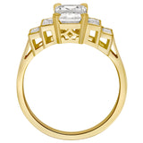 Vintage style 5 stone diamond ring in 18ct yellow gold. Made in London.