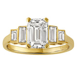 Art Deco 5 stone diamond engagement ring in 18ct yellow. Made in the UK.