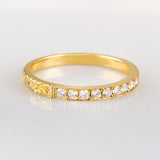 Paisley pattern diamond wedding ring in 18ct yellow gold UK