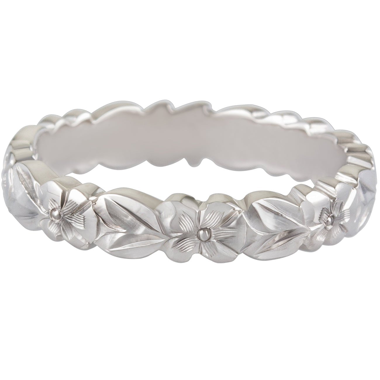 Platinum Flower Engraved Wedding Ring | London Victorian Ring Co – The ...