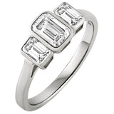 Rubover engagement ring with lab grown diamonds in 18ct white gold. Made in Hatton Garden.