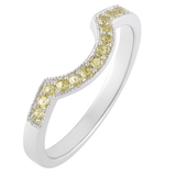 Bespoke Curved Yellow Sapphire Eternity Ring in Platinum