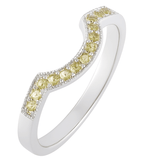 Bespoke Curved Yellow Sapphire Eternity Ring in Platinum