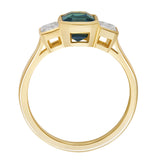 Sapphire ring and diamond ring Art Deco, made in Hatton Garden, London.