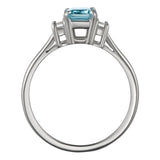Art Deco Aquamarine and Diamond Platinum Engagement Ring