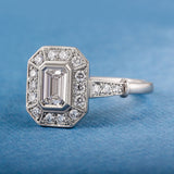 Art Deco diamond cluster engagement ring