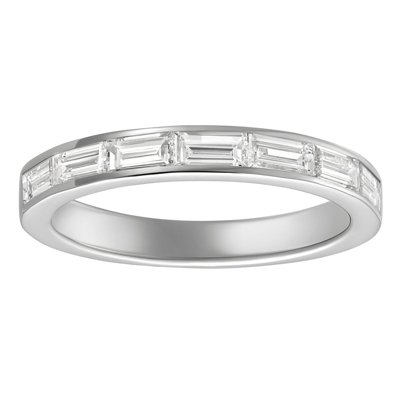Baguette Cut Diamond Half Eternity Ring in Platinum 2.24ct | Rich Diamonds
